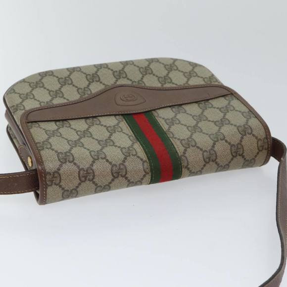 GUCCI GG Supreme Web Sherry Line Shoulder Bag PVC Beige Red 001 113 Auth ep3944 - Picture 6 of 16